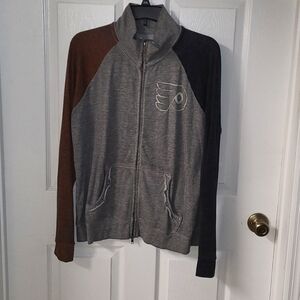 Touch By Alyssa Milano NHL Flyers Double Zip Up Long Sleeve Heathered Colors XL